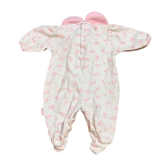 Creme De La Creme Baby Girl Bunny Footed Outfit Size 9 Months Embroidered Ribbon - Picture 2 of 6